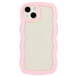 iPhone 14 Skal Wavy Hybrid Transparent/Rosa