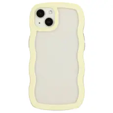 iPhone 14 Skal Wavy Hybrid Transparent/Gul