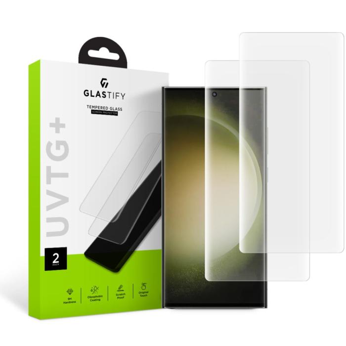 Bild 1, Glastify Samsung Galaxy S23 Ultra 2-PACK UV Skärmskydd Härdat Glas