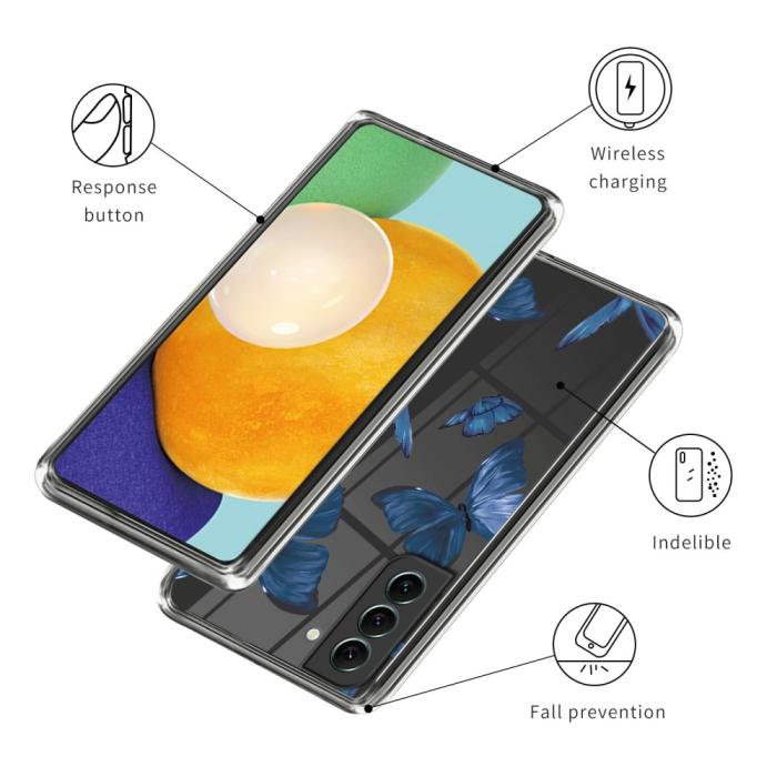 Bild 3, Samsung Galaxy S24 Plus Skal Med Tryck Blå Fjärilar