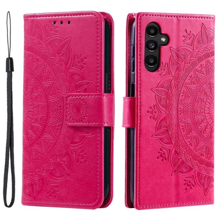 Bild 1, Samsung Galaxy S24 Fodral Mandala Läder Rosa