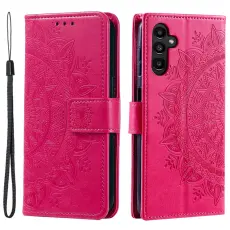 Samsung Galaxy S24 Fodral Mandala Läder Rosa
