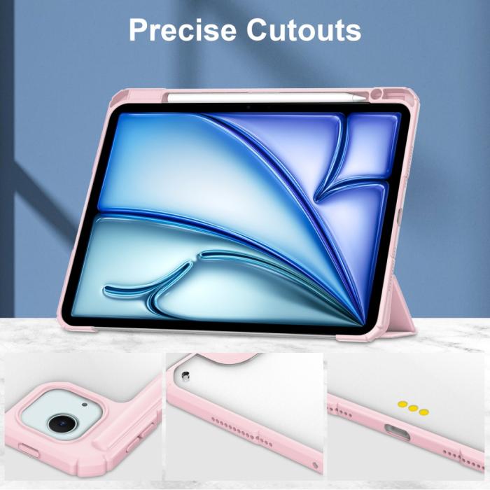 Bild 5, iPad Air 13 2026-2024 Fodral Hybrid Med Pennhållare Rosa