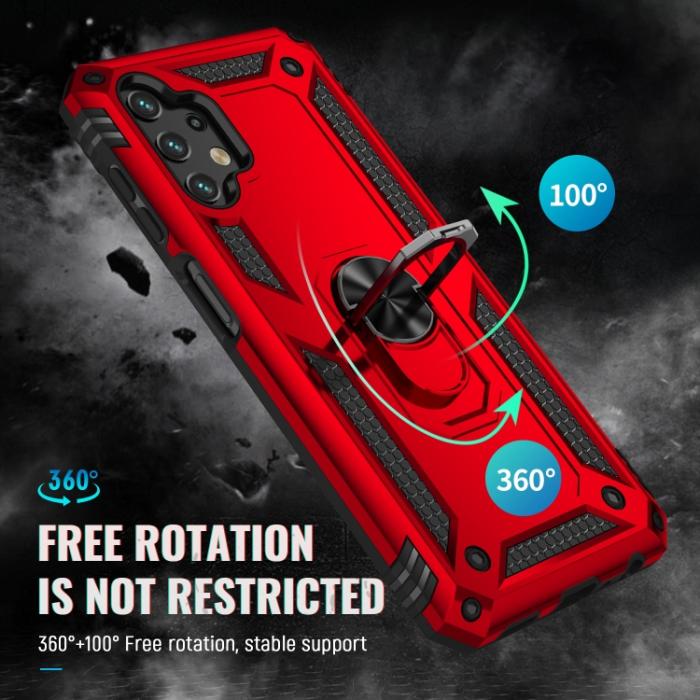 Bild 3, Samsung Galaxy A13 4G Skal Shockproof Ring Armor Röd