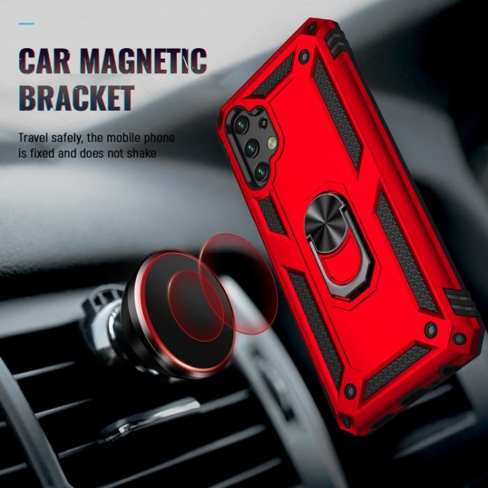 Bild 4, Samsung Galaxy A13 4G Skal Shockproof Ring Armor Röd