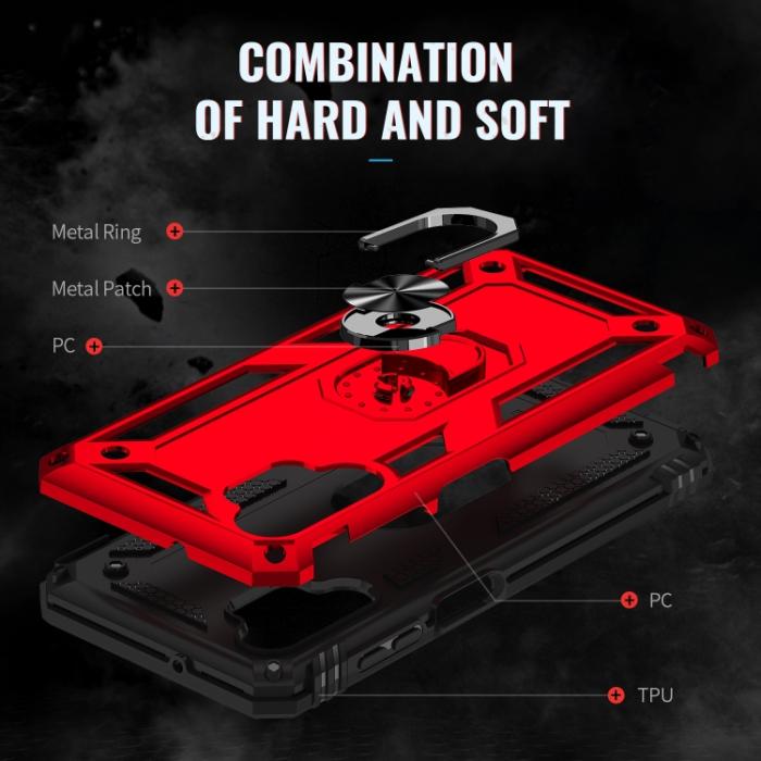 Bild 5, Samsung Galaxy A13 4G Skal Shockproof Ring Armor Röd