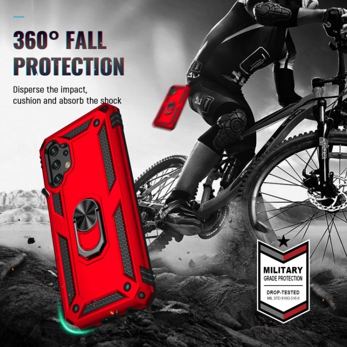 Bild 6, Samsung Galaxy A13 4G Skal Shockproof Ring Armor Röd