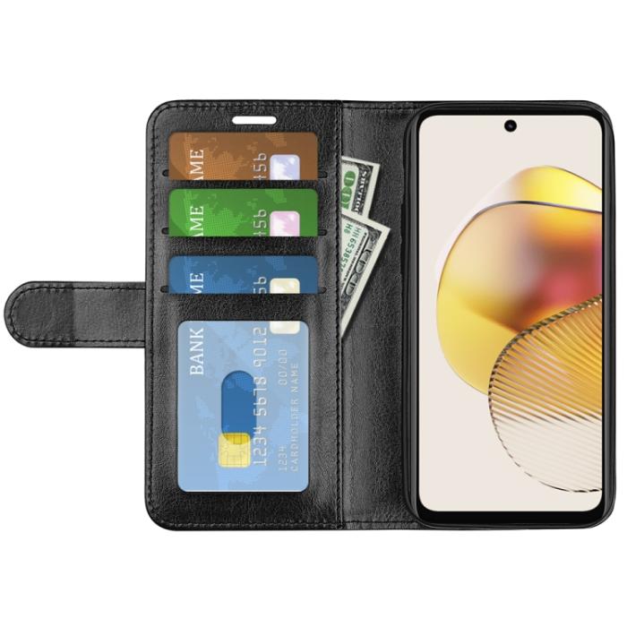 Bild 4, Motorola Moto G73 5G Fodral Crazy Horse Läder Svart