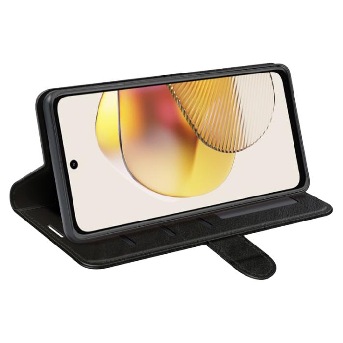 Bild 5, Motorola Moto G73 5G Fodral Crazy Horse Läder Svart