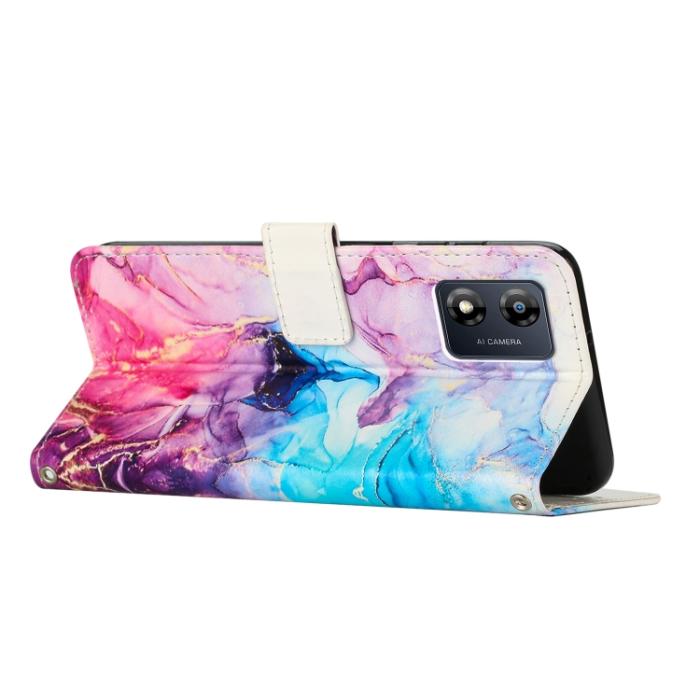 Bild 3, Motorola Moto E13 Fodral Marmor Rosa/Lila