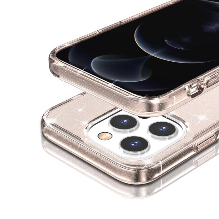 Bild 5, iPhone 14 Pro Max Skal Shockproof Glitter TPU Roséguld