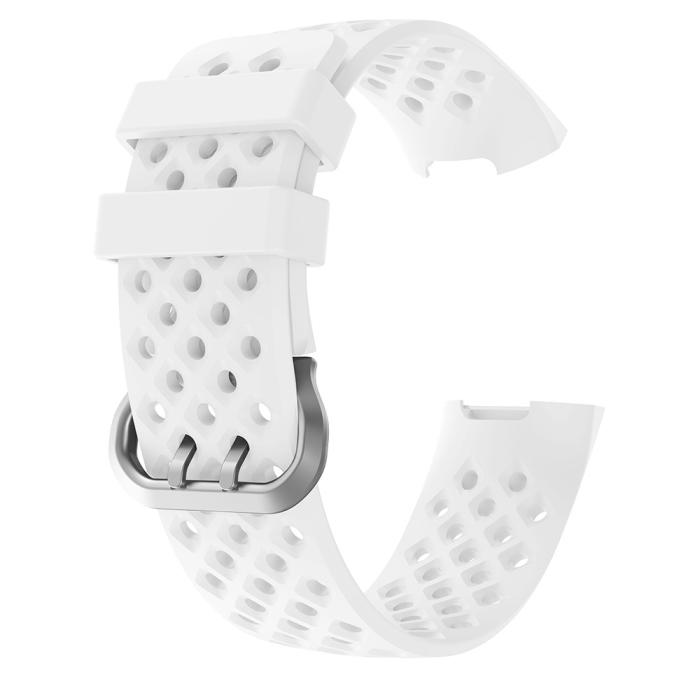 Bild 1, Silikon Armband Ihåligt Fitbit Charge 3 / 4 Vit