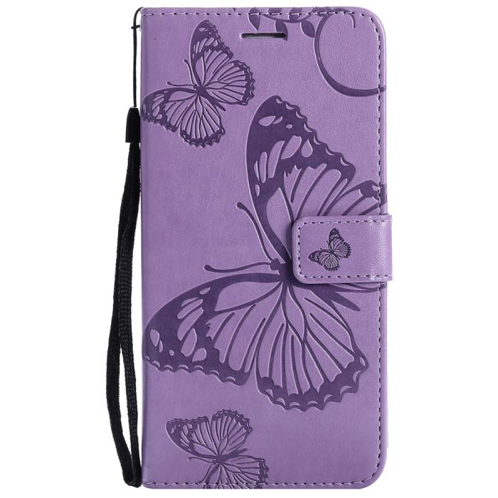 Bild 2, Samsung Galaxy S21 - Butterfly Läder Fodral - Lila