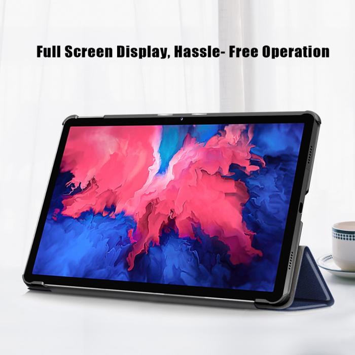 Bild 5, Lenovo Tab P11 / P11 Plus - Tri-Fold Läder Fodral - Blå