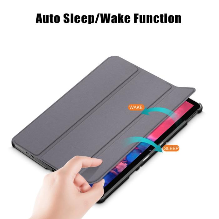 Bild 3, Lenovo Tab P11 / P11 Plus - Tri-Fold Läder Fodral - Grå