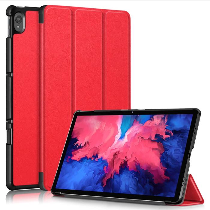 Bild 1, Lenovo Tab P11 / P11 Plus - Tri-Fold Läder Fodral - Röd
