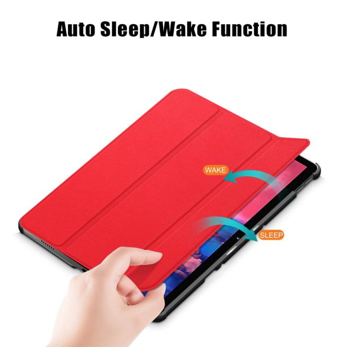 Bild 3, Lenovo Tab P11 / P11 Plus - Tri-Fold Läder Fodral - Röd