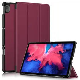 Lenovo Tab P11 / P11 Plus - Tri-Fold Läder Fodral - Vinröd