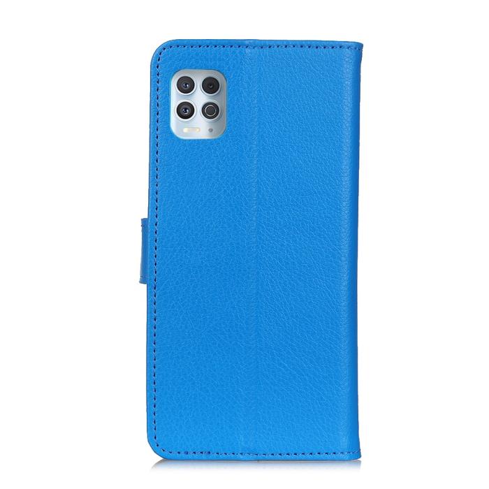 Bild 3, Motorola Moto G100 - Litchi Plånboksfodral - Blå