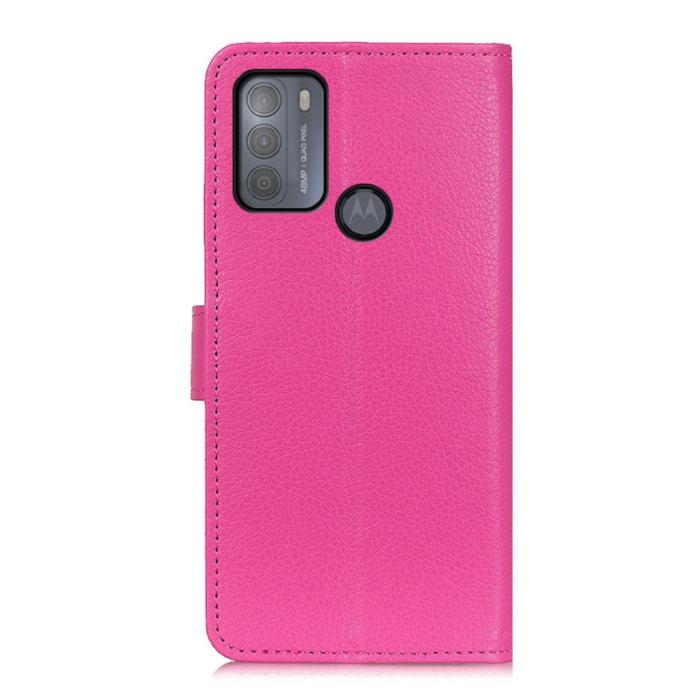 Bild 3, Motorola Moto G50 - Litchi Läder Fodral - Rosa