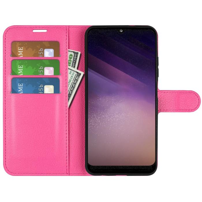 Bild 4, Samsung Galaxy A03 Fodral Litchi Läder Rosa