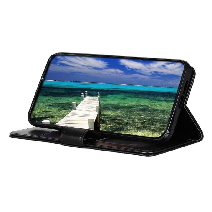 Bild 5, Xiaomi Redmi Note 11 4G Fodral Crazy Horse Läder Svart