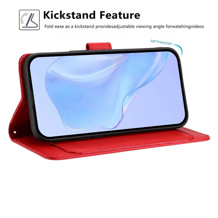 Bild 2, Xiaomi 17T Fodral Solid Läder Röd