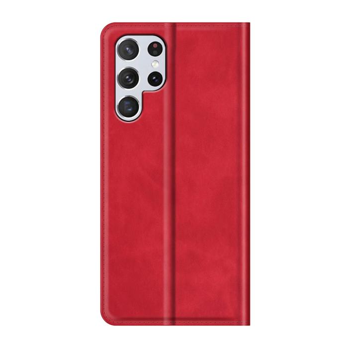 Bild 3, Samsung Galaxy S22 Ultra Fodral Flip Läder Röd