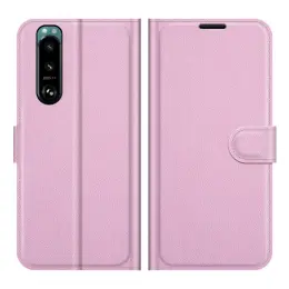 Sony Xperia 5 III Fodral Litchi Läder Ljus Rosa