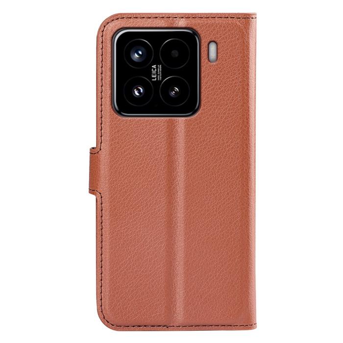 Bild 6, Xiaomi 15 Fodral Litchi Läder Brun