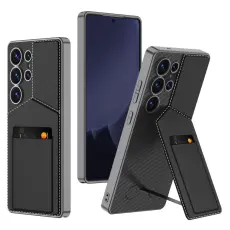 GKK Galaxy S25 Ultra Skal Kickstand Med Korth&aring;llare Svart