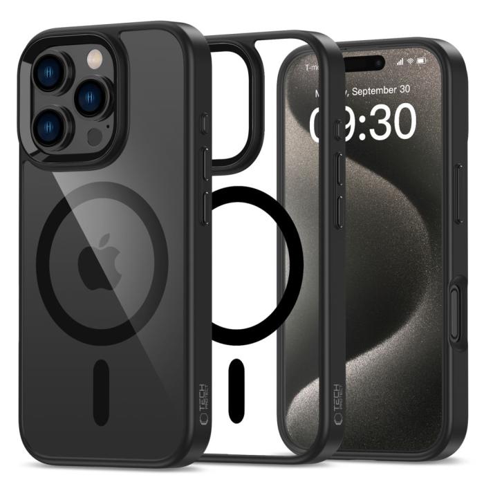 Bild 1, Tech-Protect iPhone 16 Pro Max Skal MagSafe MagMat Svart/Transparent