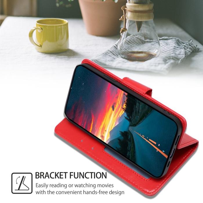 Bild 3, Samsung Galaxy S23 Plus Fodral Läder Röd