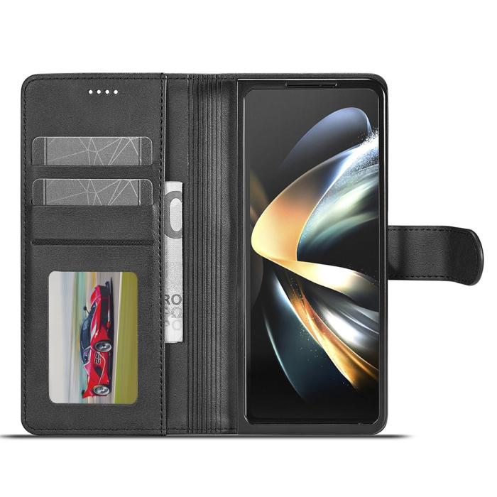 Bild 2, LC.IMEEKE Galaxy Z Fold 6 Fodral Läder Svart