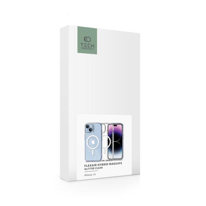 Bild 2, Tech-Protect iPhone 15 Skal MagSafe FlexAir Hybrid Glitter
