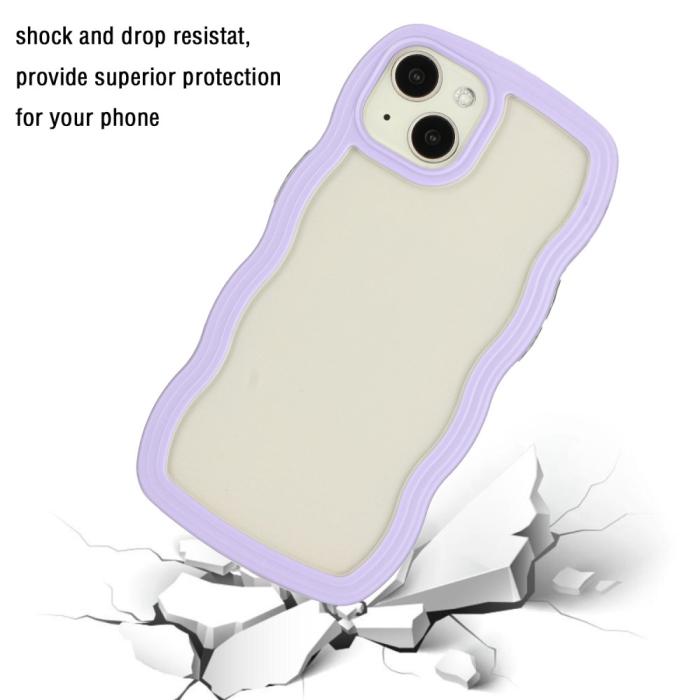 Bild 2, iPhone 14 Skal Wavy Hybrid Transparent/Lila