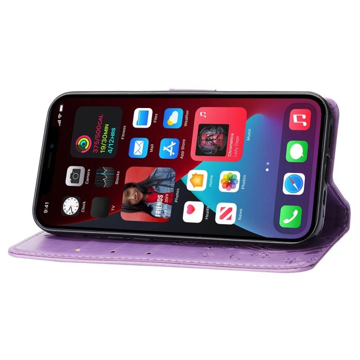 Bild 3, iPhone 15 Plus Fodral Med Blommigt Tryck Lila