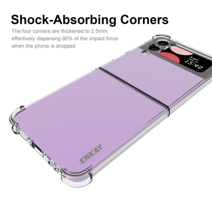 Bild 3, ENKAY Galaxy Z Flip 4 Skal Shockproof TPU Transparent