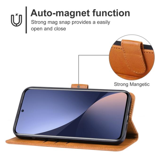 Bild 4, Xiaomi 13 5G Fodral Solid Läder Brun