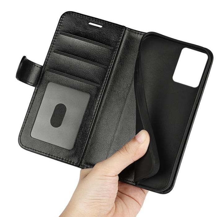 Bild 6, Motorola Moto G73 5G Fodral Crazy Horse Läder Svart