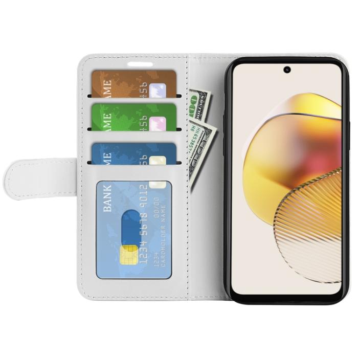 Bild 4, Motorola Moto G73 5G Fodral Crazy Horse Läder Vit
