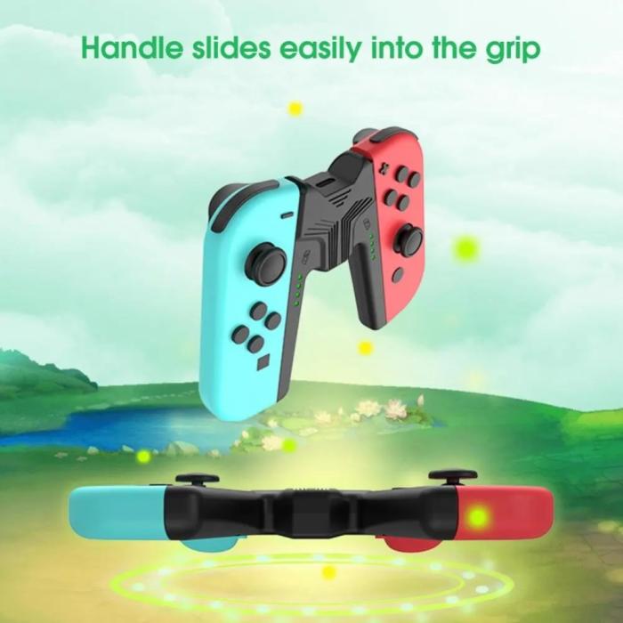 Bild 5, AOLION Nintendo Switch Joy-Con Charging Grip LED Vit
