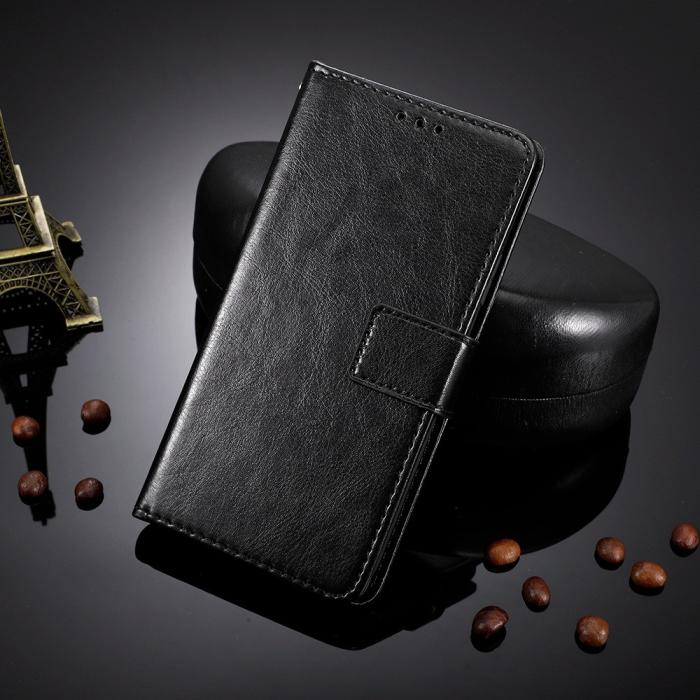 Bild 4, Motorola Edge 30 Neo 5G Fodral Crazy Horse Läder Svart