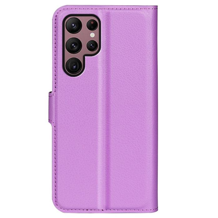 Bild 6, Samsung Galaxy S23 Ultra Fodral Litchi Läder Lila