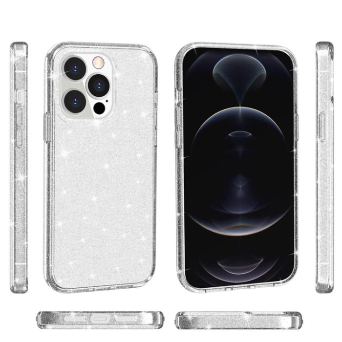 Bild 3, iPhone 14 Pro Max Skal Shockproof Glitter TPU Transparent