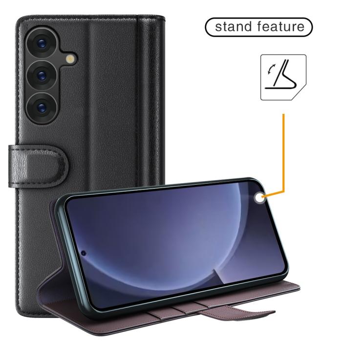 Bild 6, Samsung Galaxy S25 Plus Fodral Premium Äkta Läder Svart
