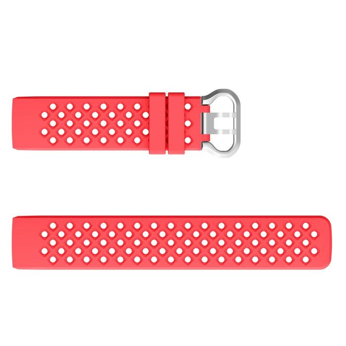 Bild 3, Silikon Armband Ihåligt Fitbit Charge 3 / 4 Röd