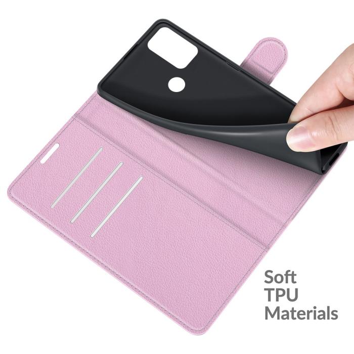 Bild 4, Motorola Moto G50 - Litchi Plånboksfodral - Ljus Rosa