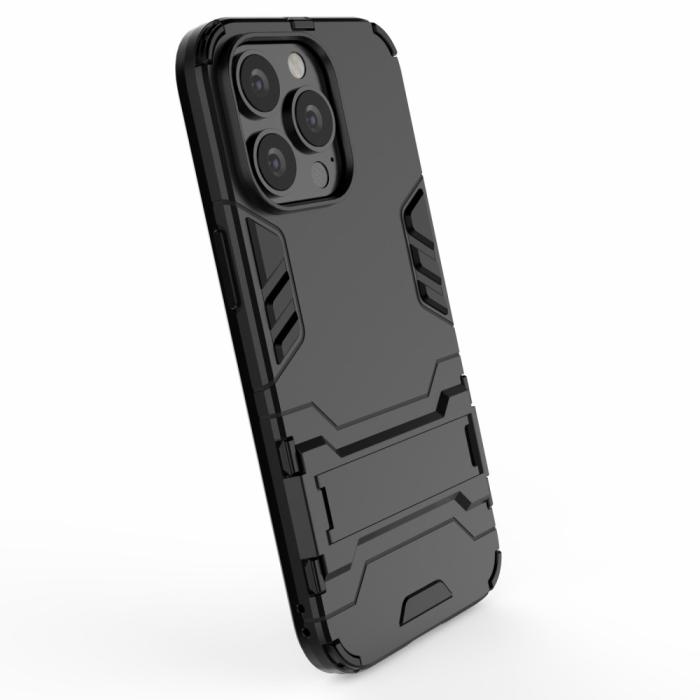 Bild 4, iPhone 13 Pro - Armor Hybrid Skal Kickstand - Svart