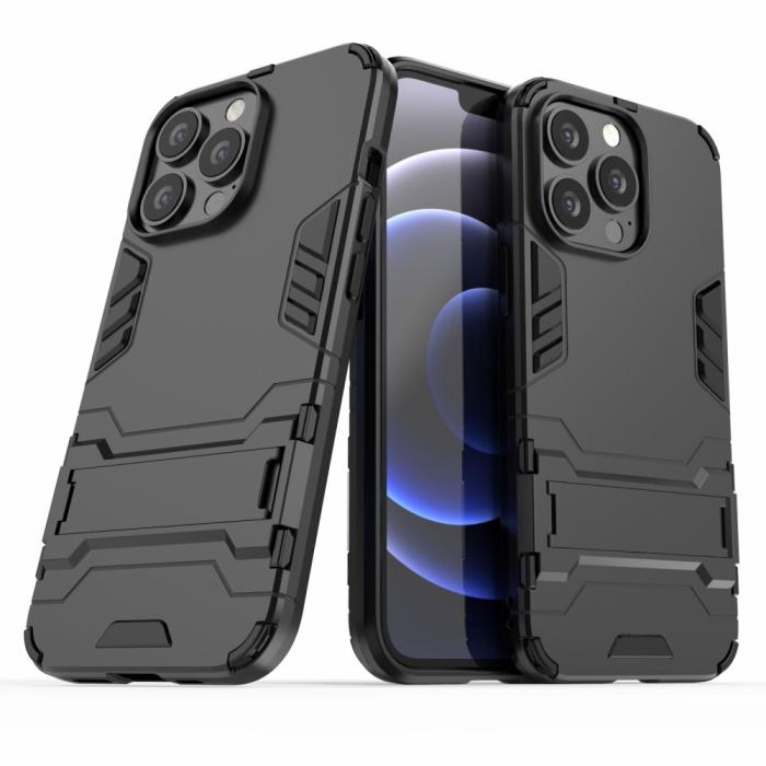 Bild 5, iPhone 13 Pro - Armor Hybrid Skal Kickstand - Svart